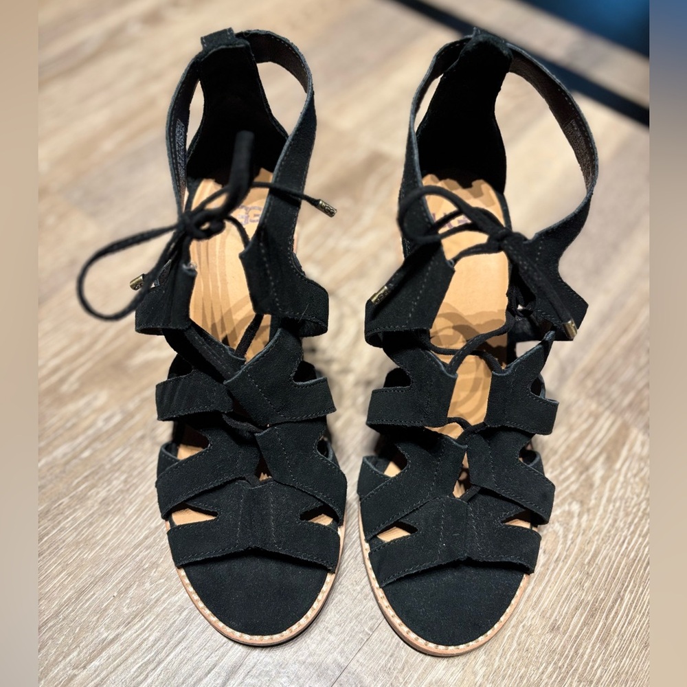 UGG Black Suede Women's Sandals NWT